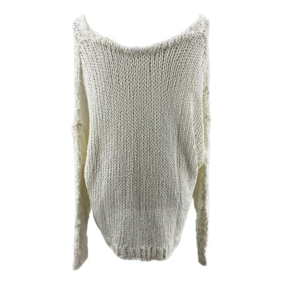 Free People White Off-the-Shoulder Sweater | Long Sleeve Pullover - Picture 2 of 6